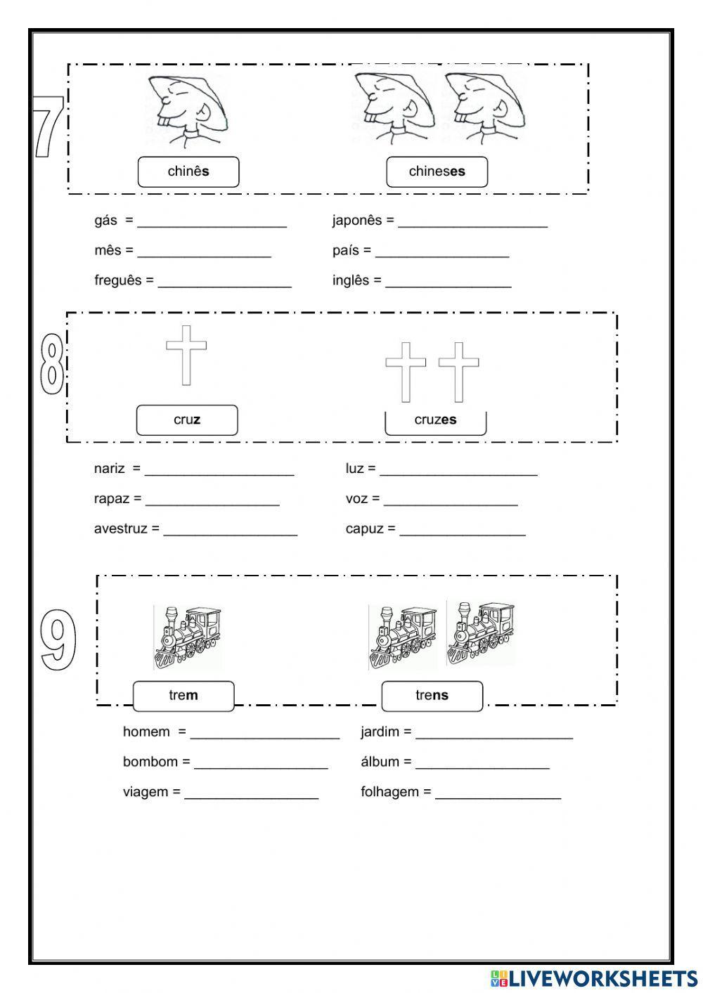 Aplicando as regras dos plurais