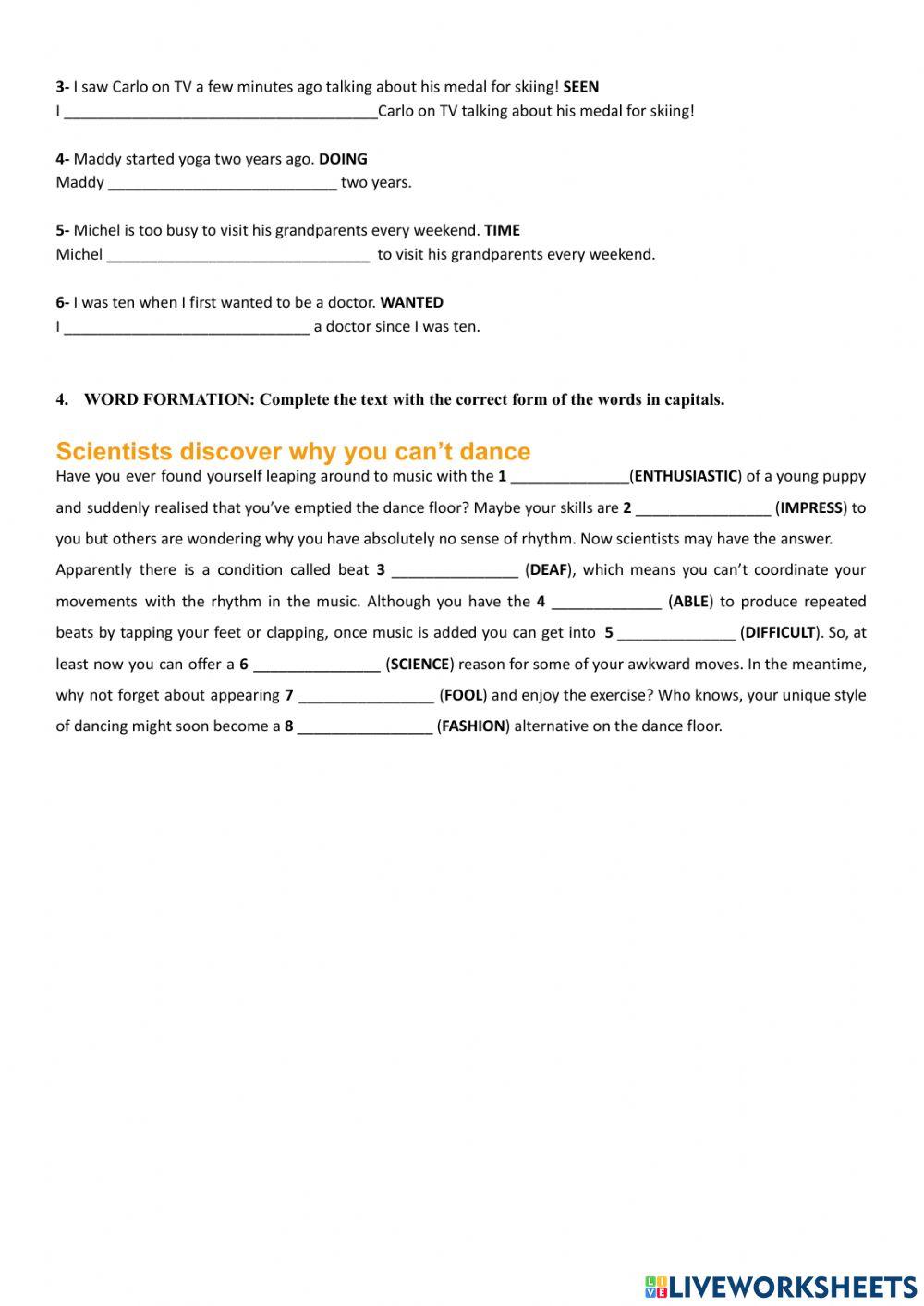 1st Term Test Pre-First: Use of English