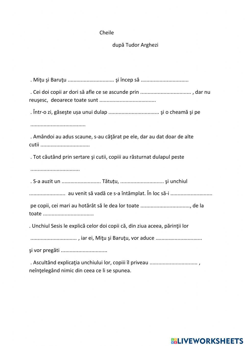 CHEILE, după Tudor Arghezi