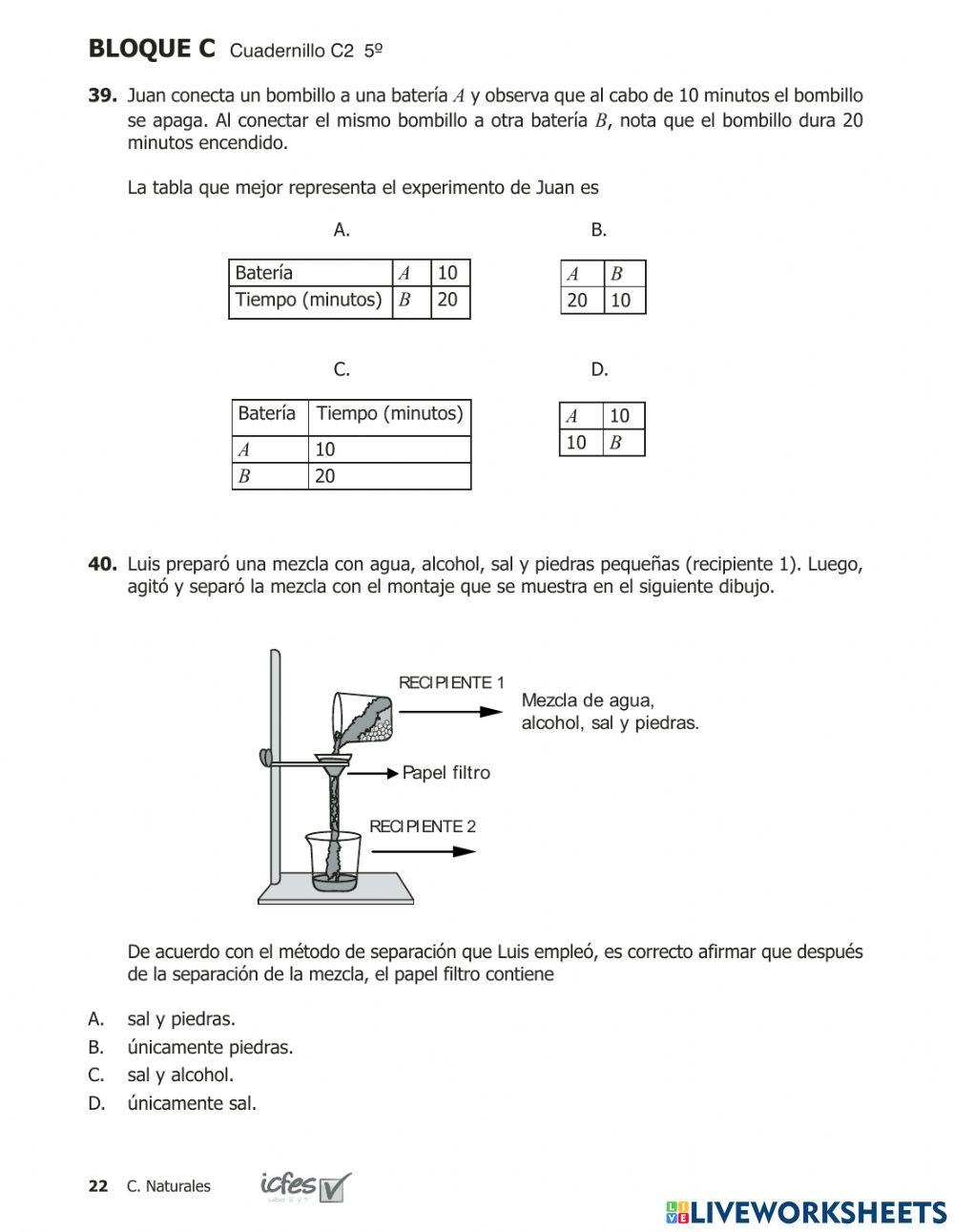 Prueba saber Ciencias 200953p