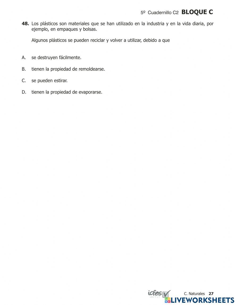 Prueba saber Ciencias 200953p