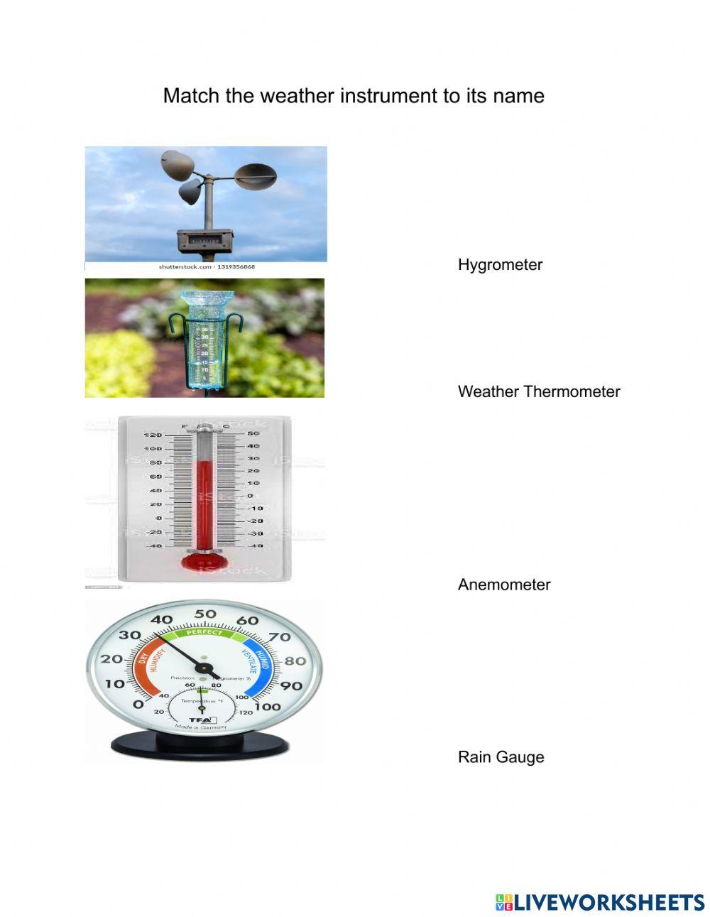 Weather Instruments online activity for Infant Live Worksheets