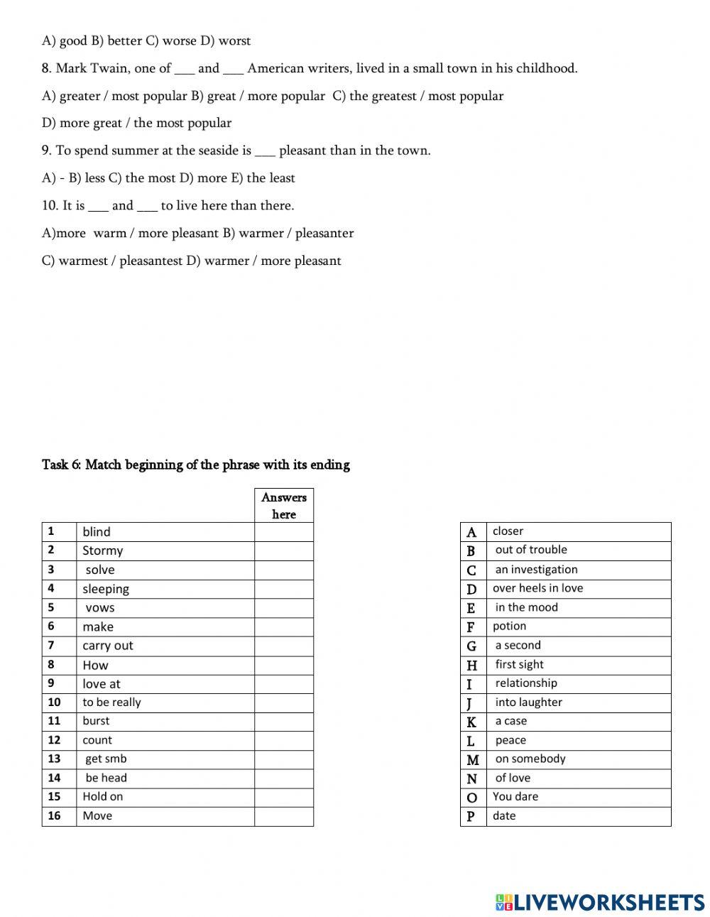 English test VIII