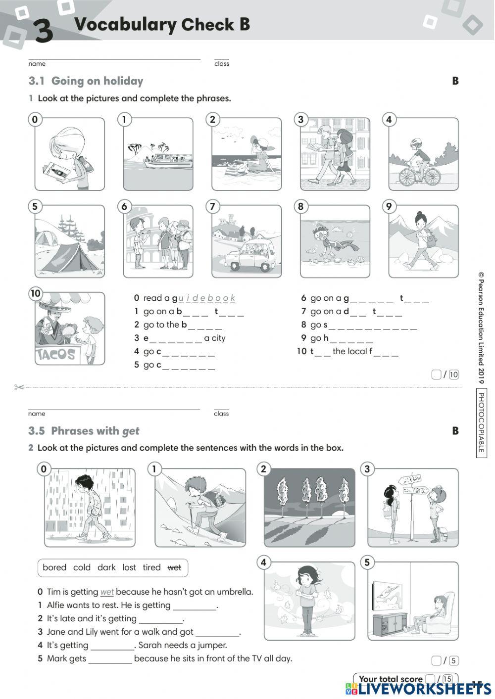 go getter 3 vocabulary unit 3 online exercise for Live Worksheets