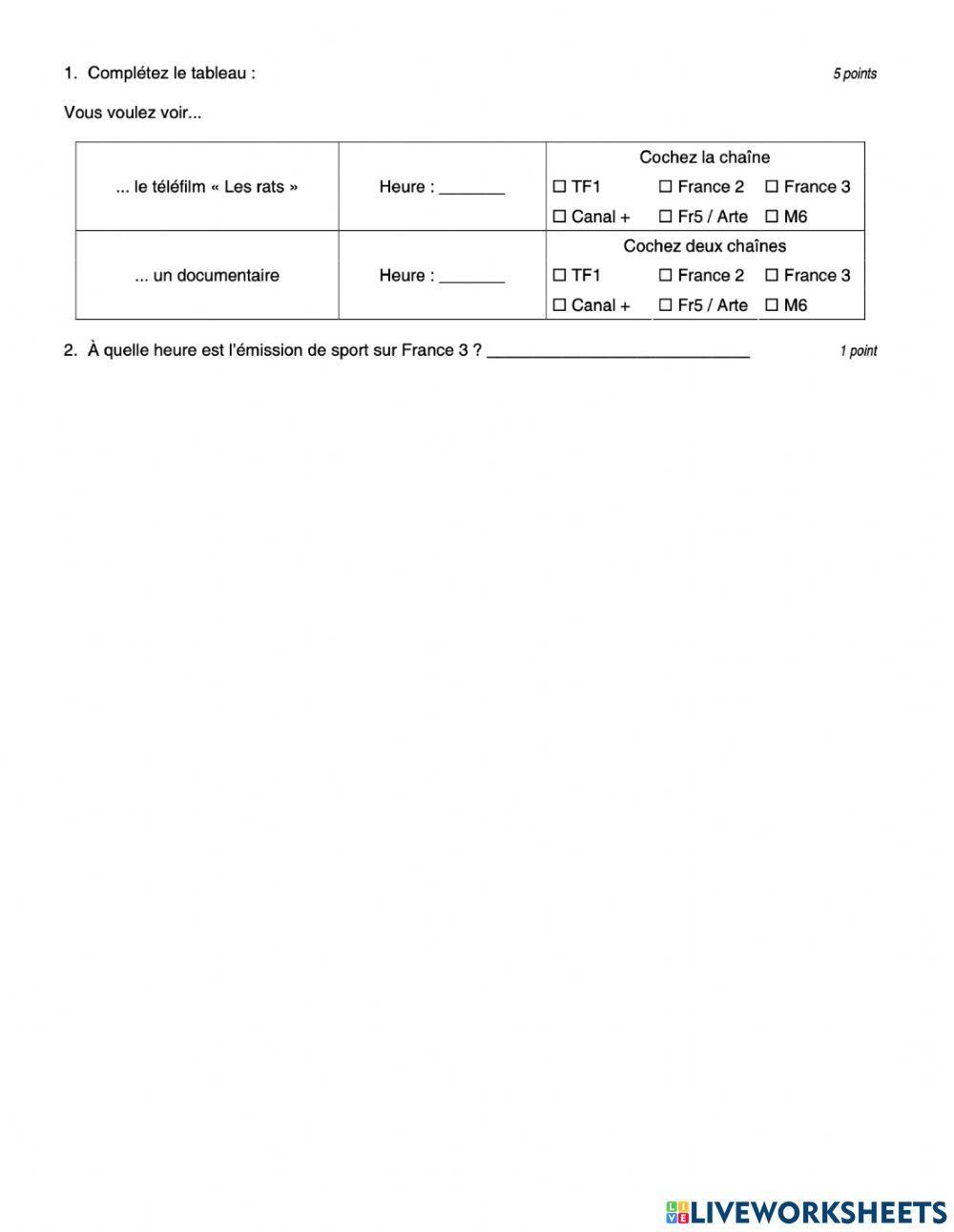 Compréhension des écrits 1.1