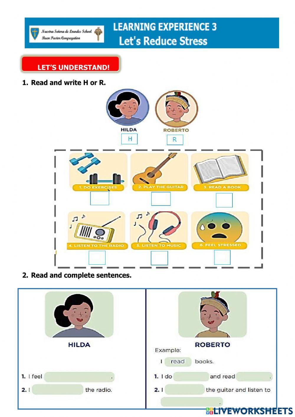 Learning experience 3-activty 3- reduce stress