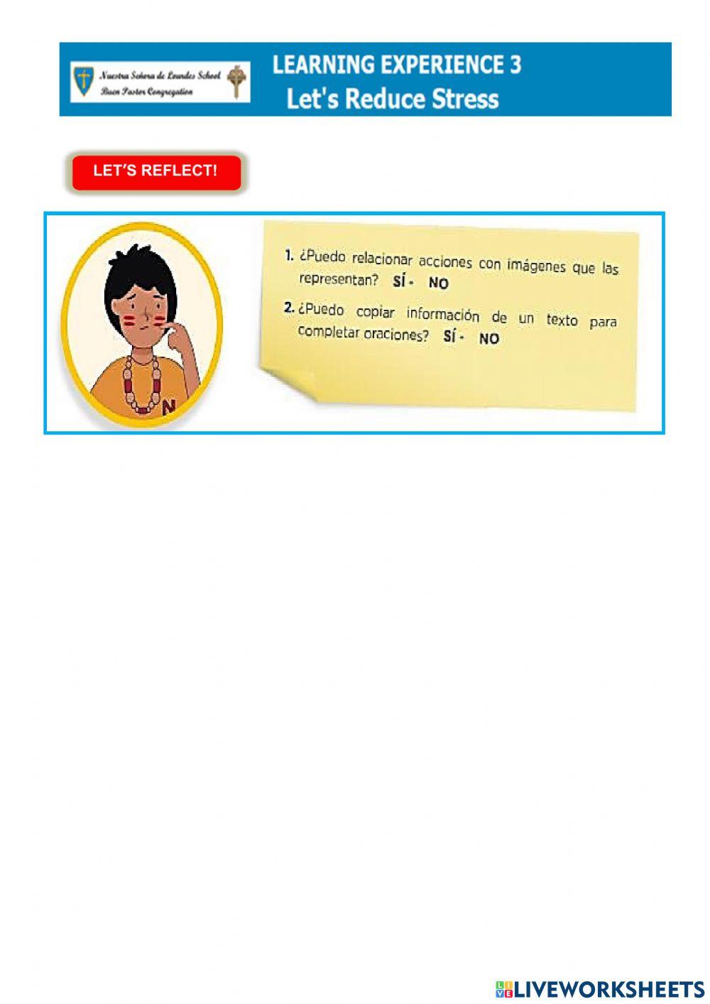 Learning experience 3-activty 3- reduce stress