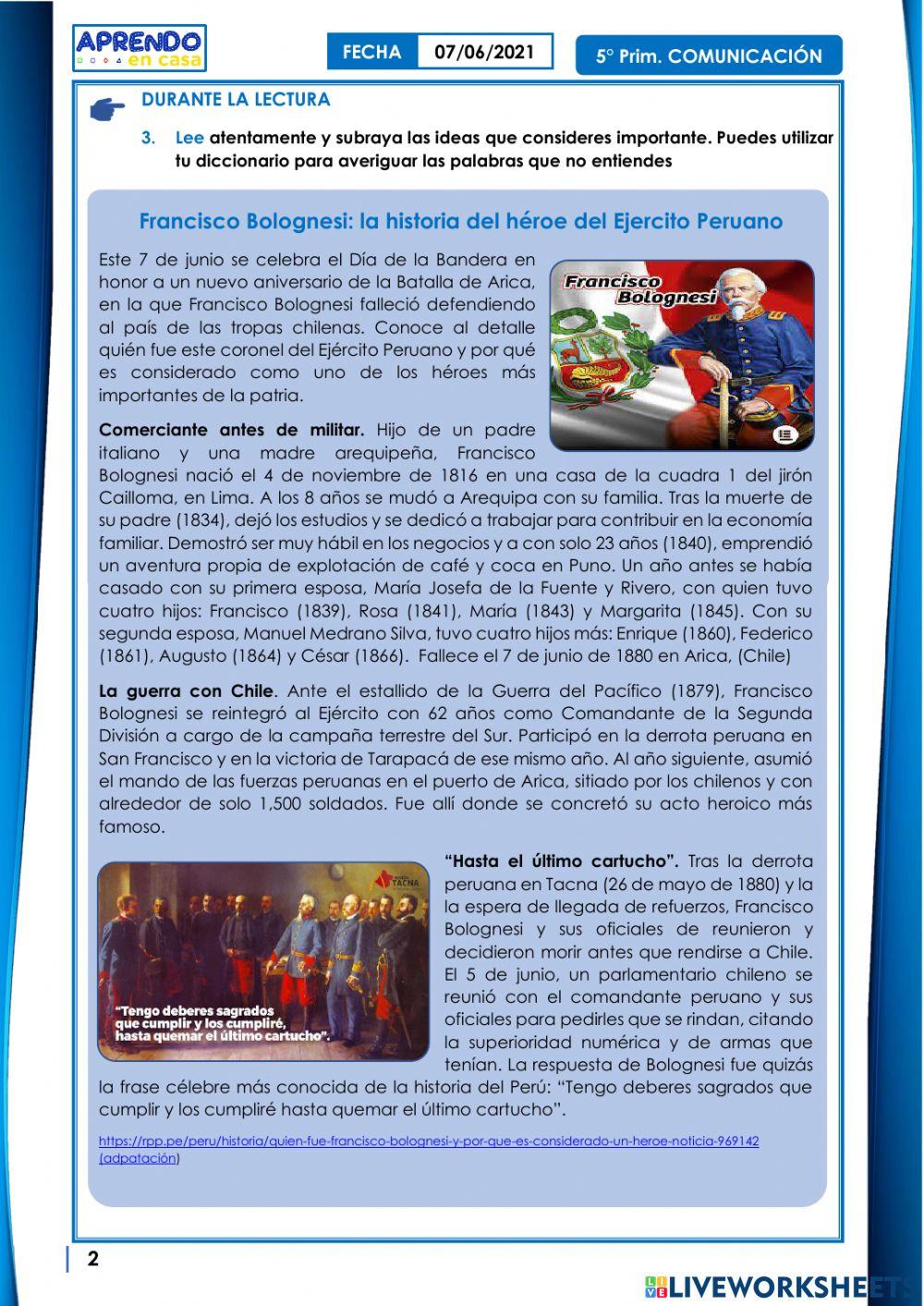 Francisco Bolognesi: la historia del héroe del ejército peruano.