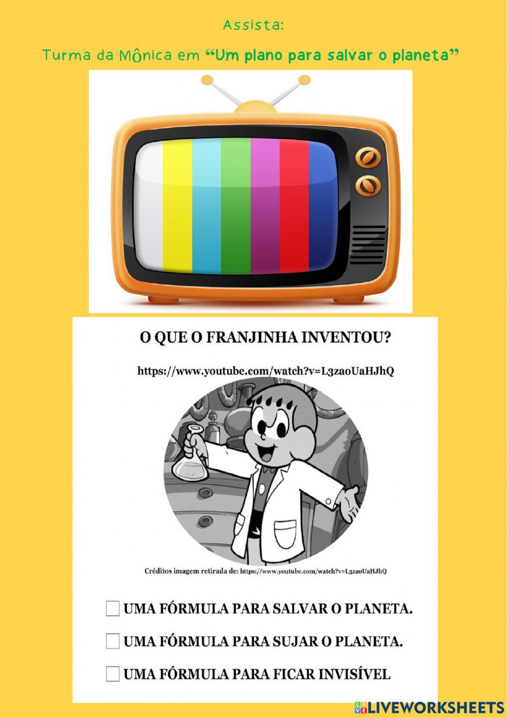 Atividade - Turma da Mônica - Um plano para salvar o planeta