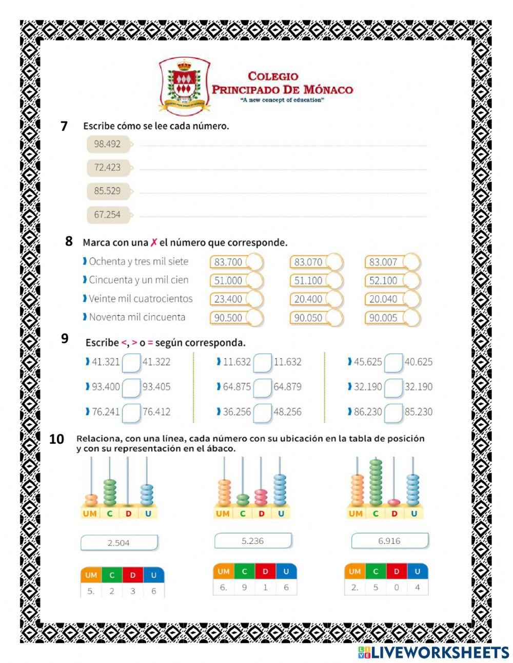 Evaluación matemáticas segundo periodo