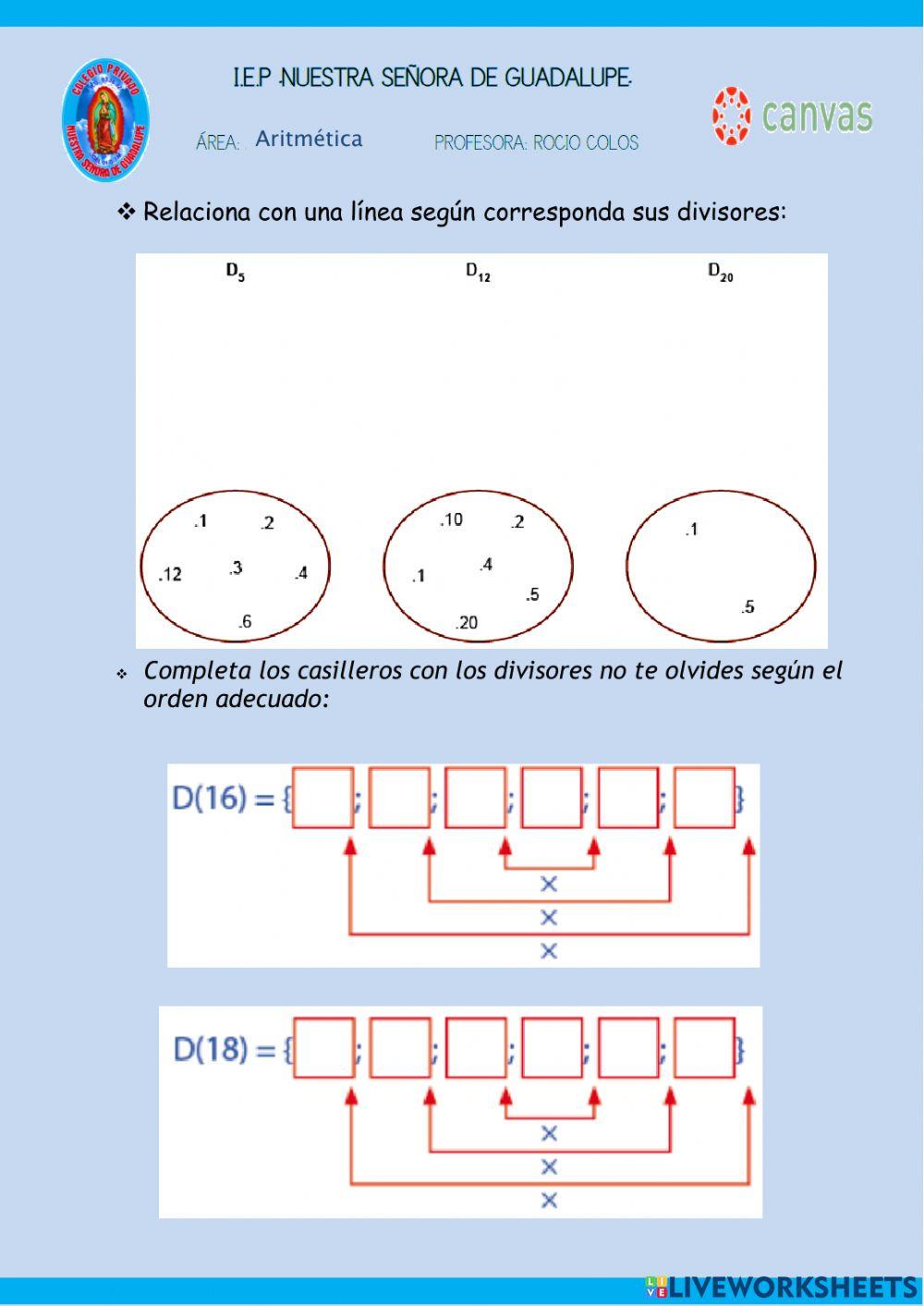 Aprendemos sobre los Divisores