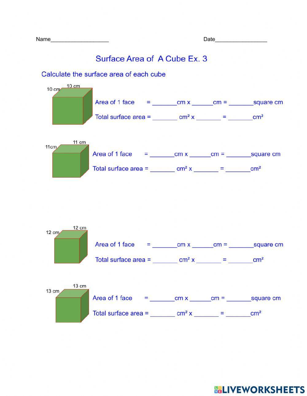 Surface Area of a Cube Ex.3