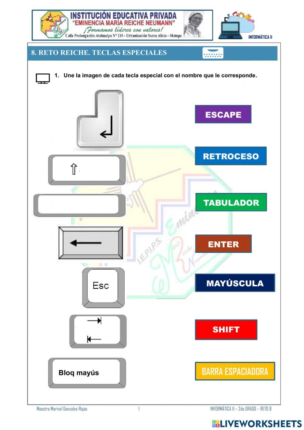 8. Reto Reiche. Teclas especiales.
