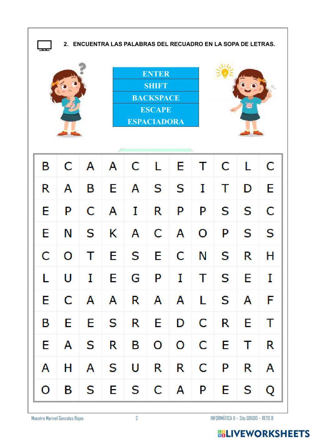 8. Reto Reiche. Teclas especiales.