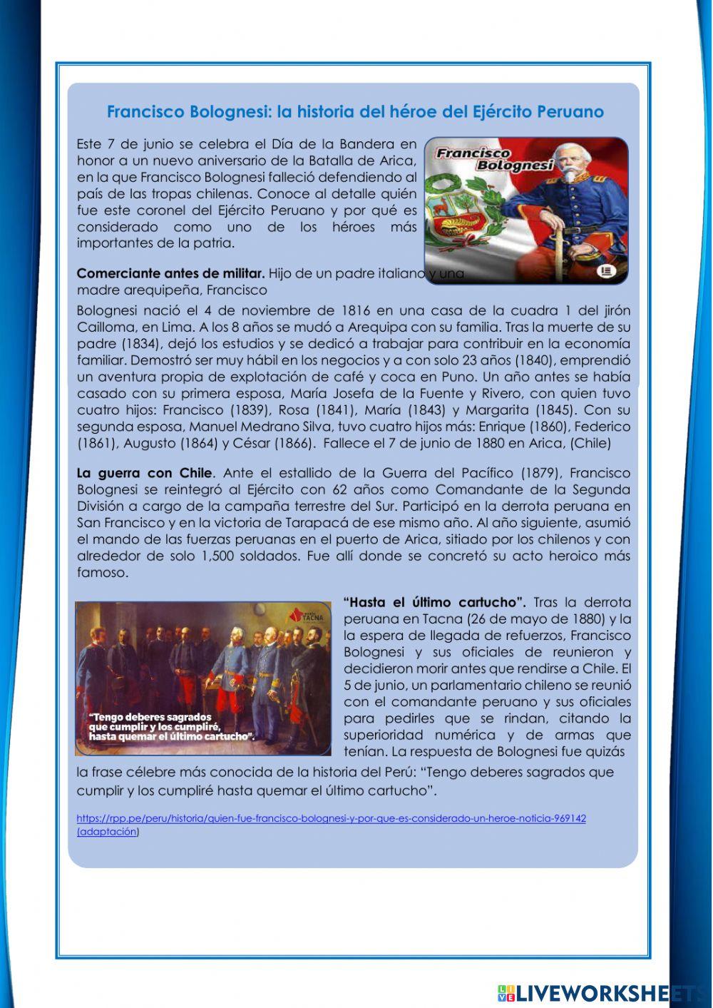 Lectura de Francisco Bolognesi