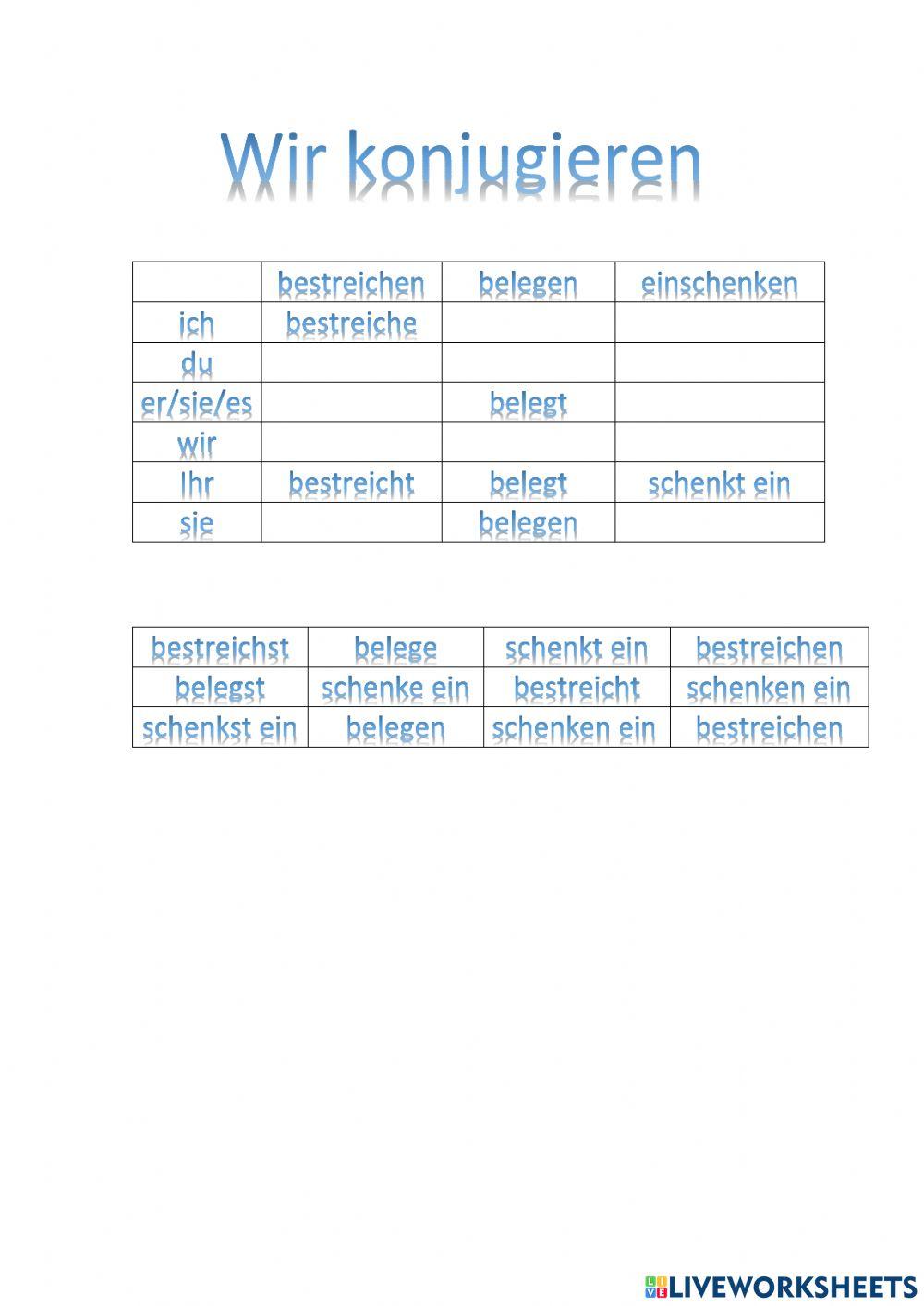 Wir Konjugieren belegen