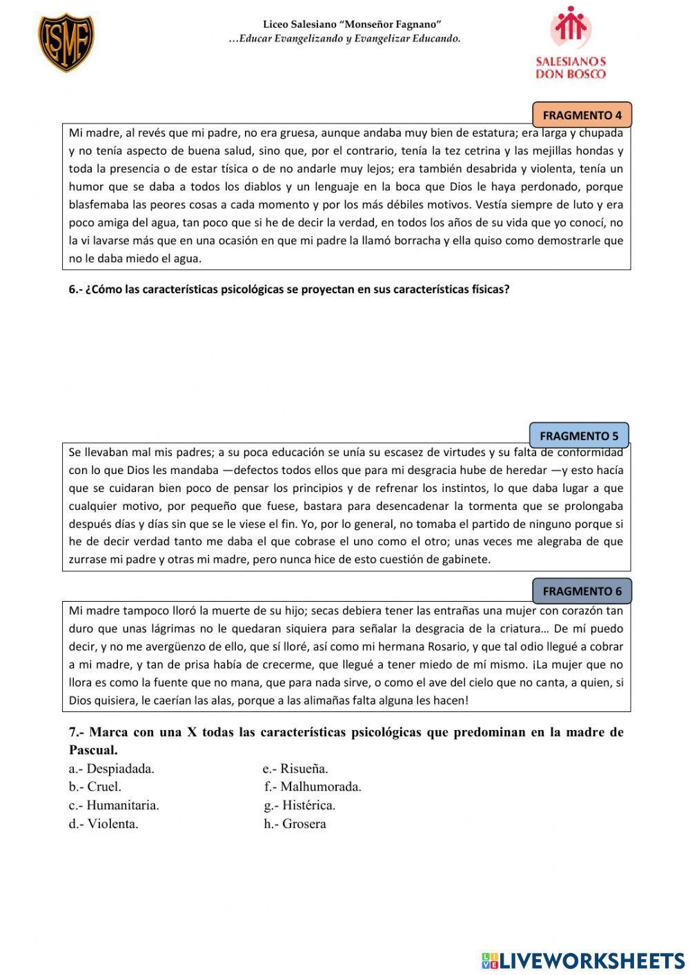 Guía de aprendizaje - La familia de Pascual Duarte