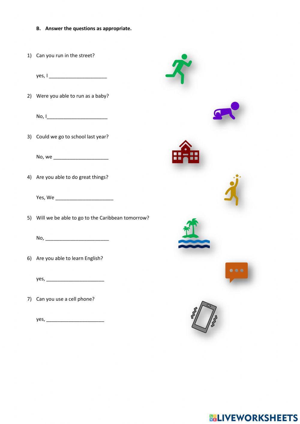 Expressing past, present & future abilities