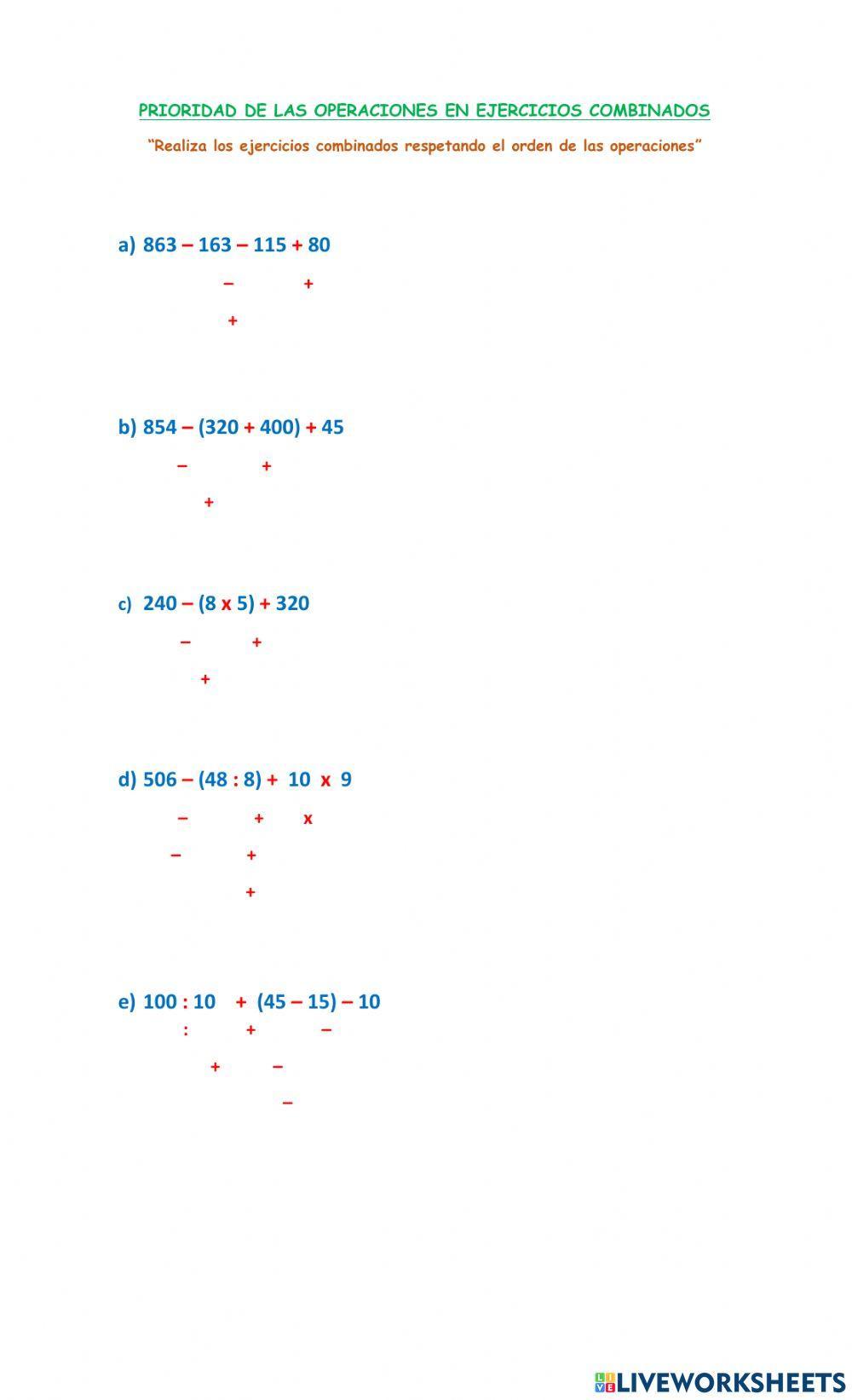 Operatoria combinada