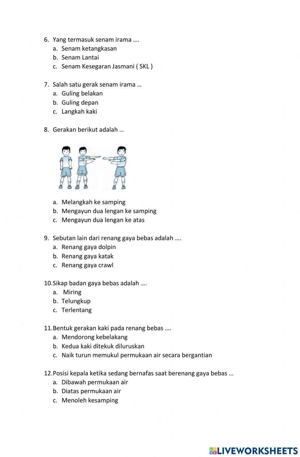 Latihan PAS 2 PJOK  Kelas 4