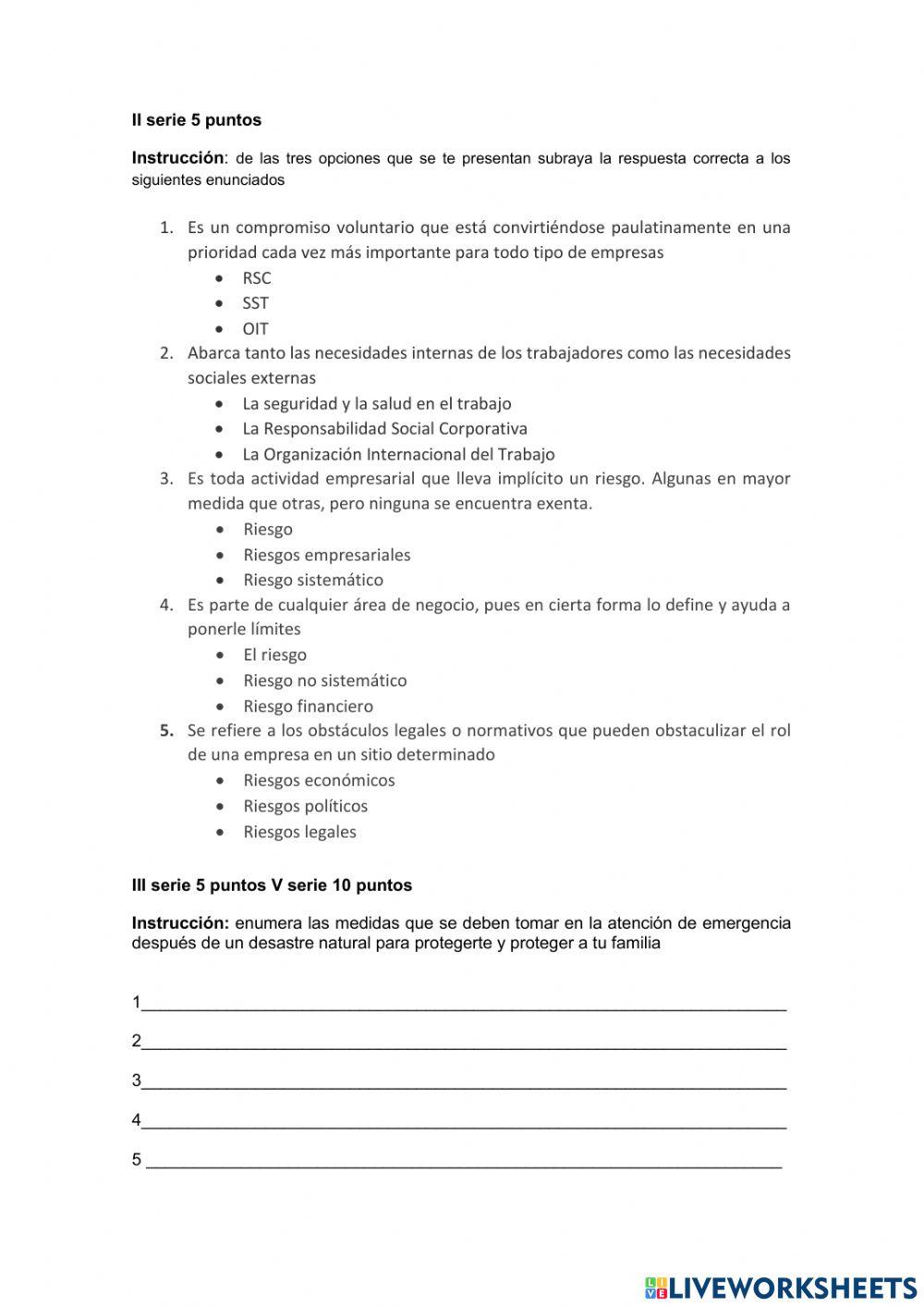 Higiene y seguridad en el trabajo