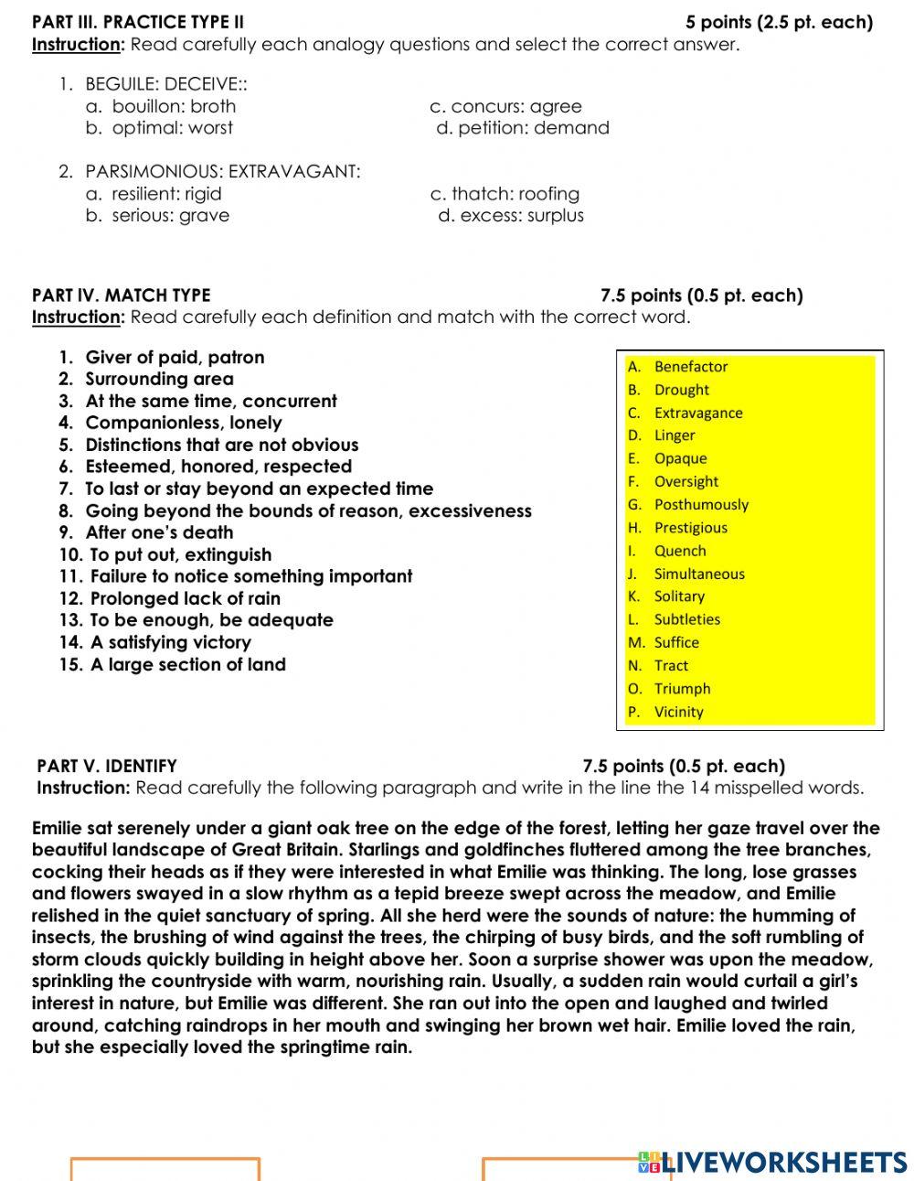 1065740 | Spelling 7th grade | Jocabed Ayala
