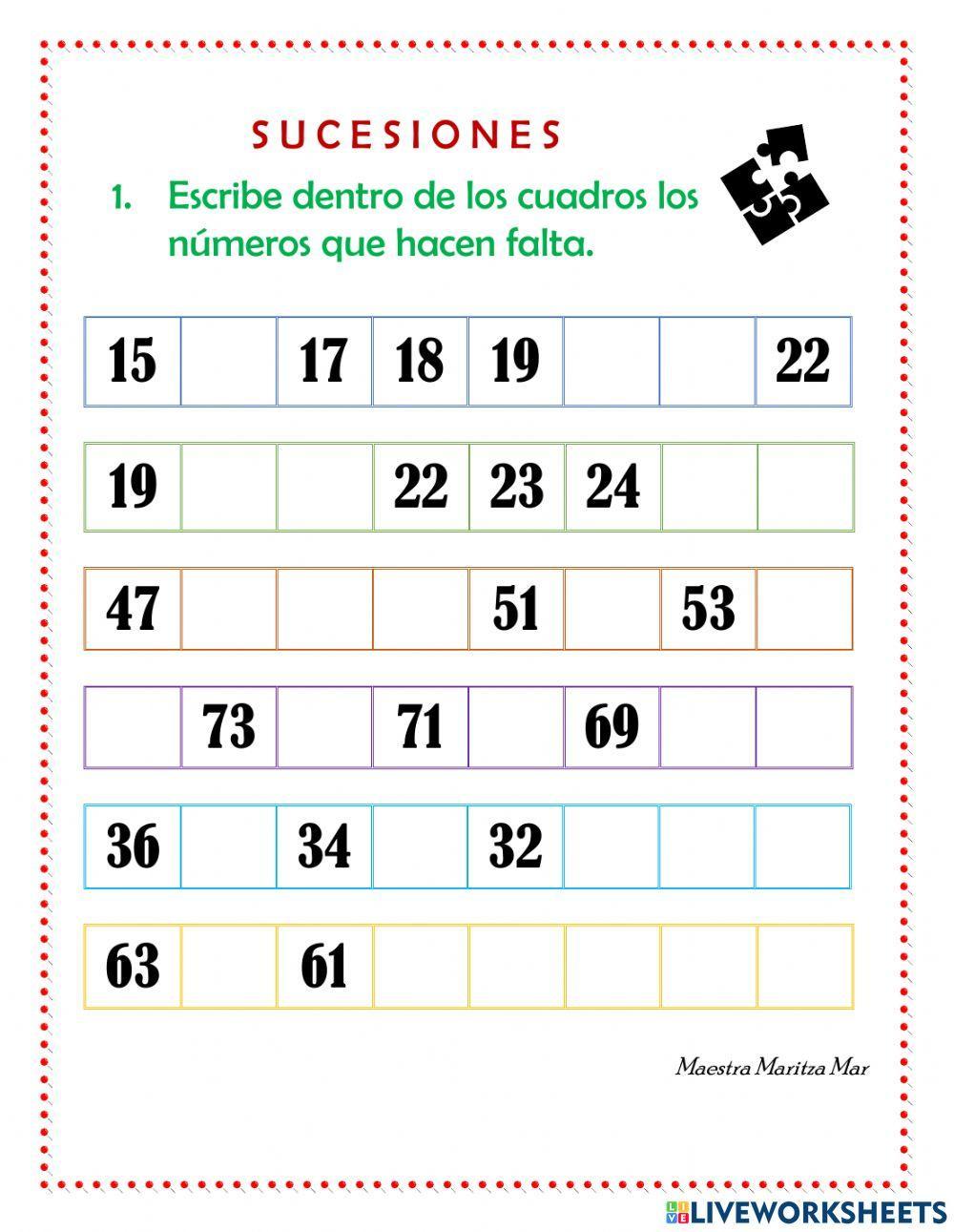 Sucesiones numéricas