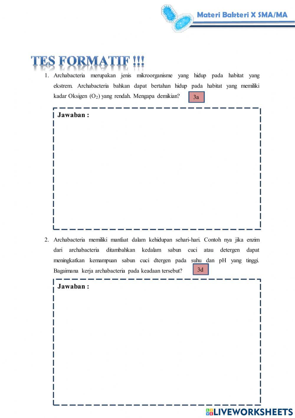 Tes Formatif Modul Materi Bakteri Pertemuan 1