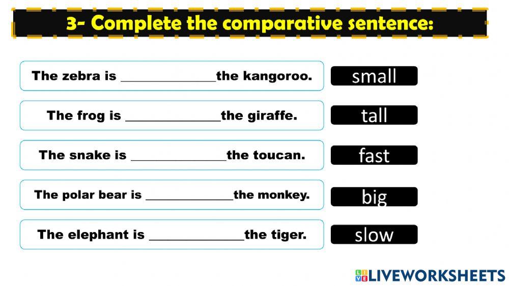 Comparative ans superlative sentences