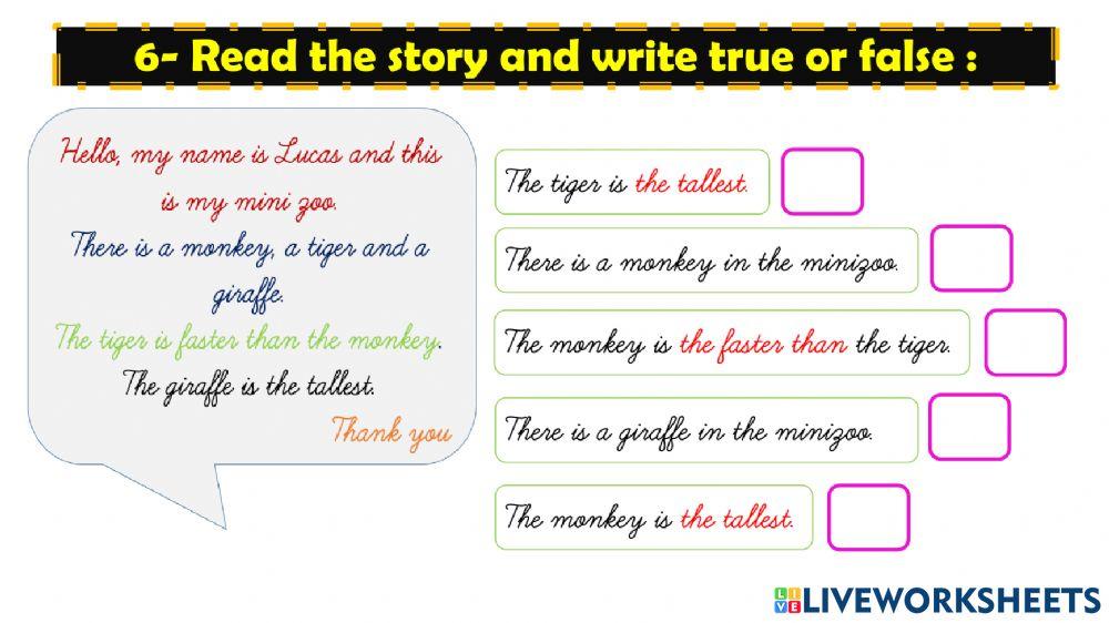 Comparative ans superlative sentences