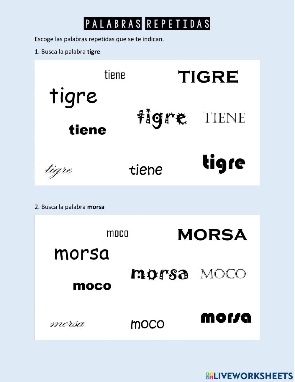 Palabra repetida Palabra repetida