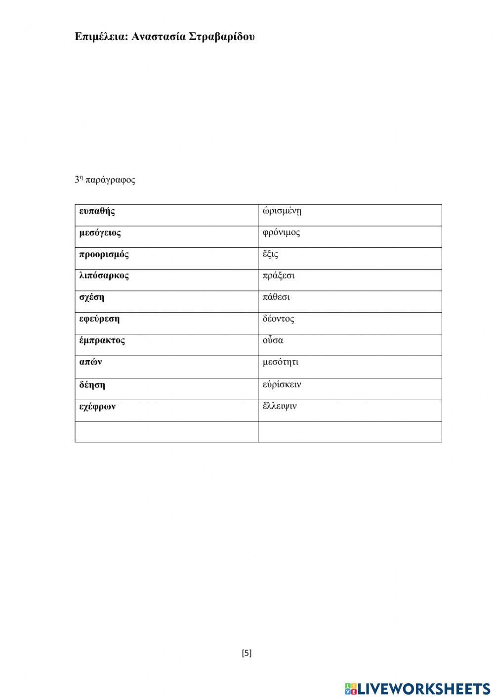 Διαγώνισμα Γνωστού