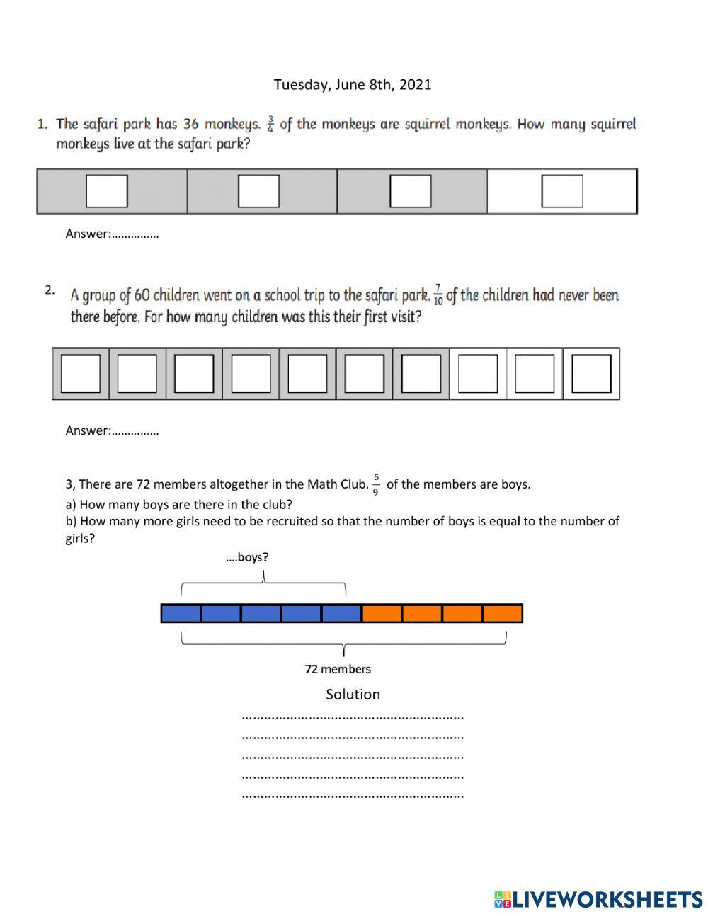 Fraction - word problem