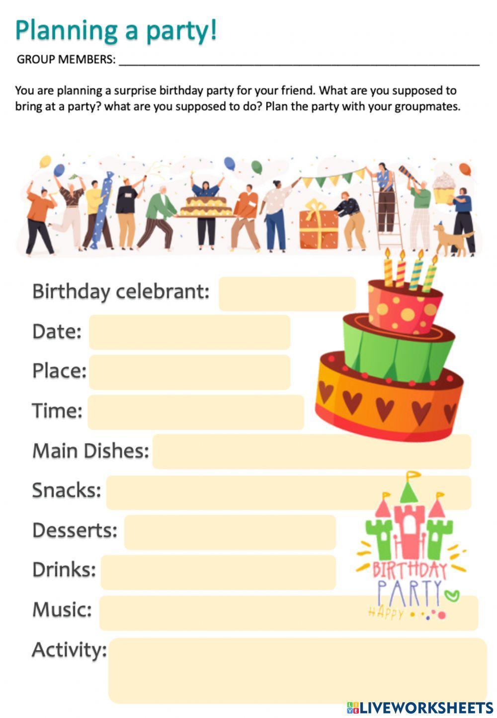 Plan a party