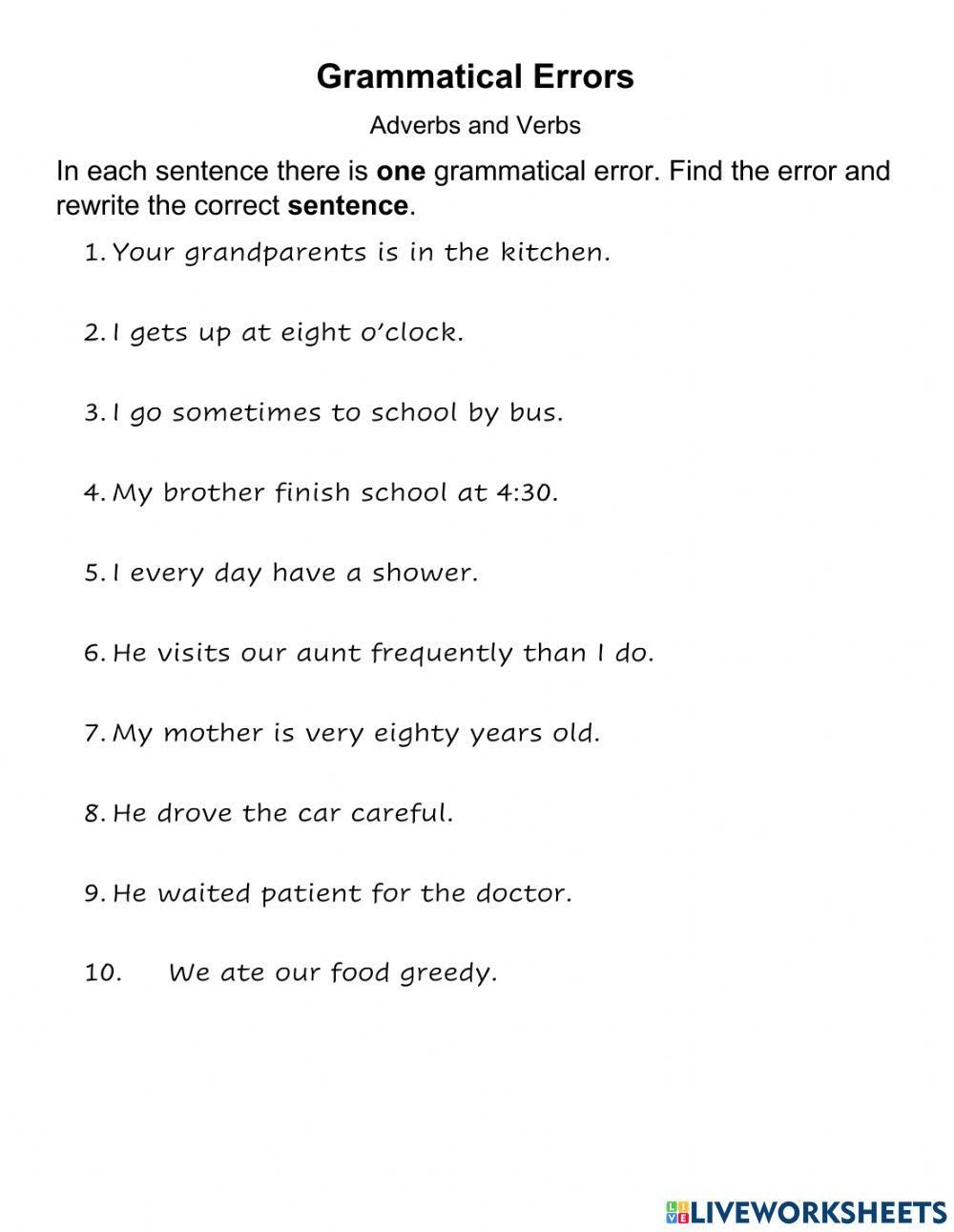 Grammatical Errors