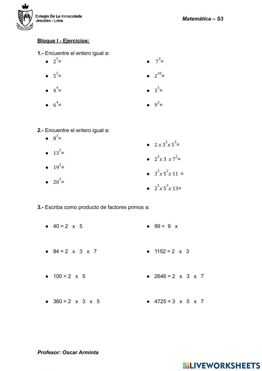 Potenciación (propiedades)