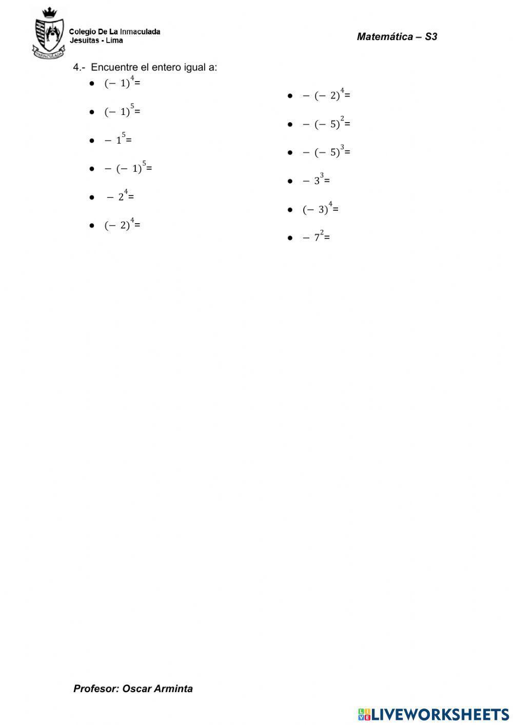Potenciación (propiedades)