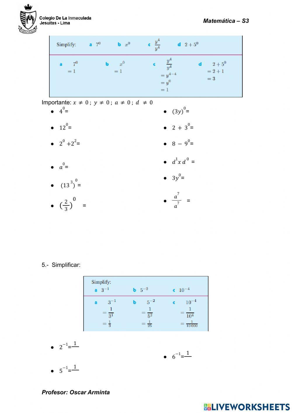 Potenciación 2 (propiedades)
