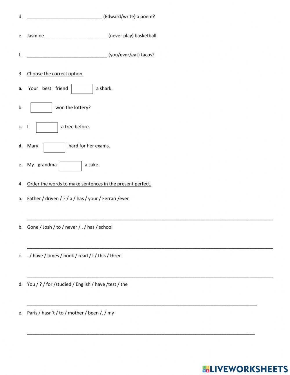 Present Perfect Simple
