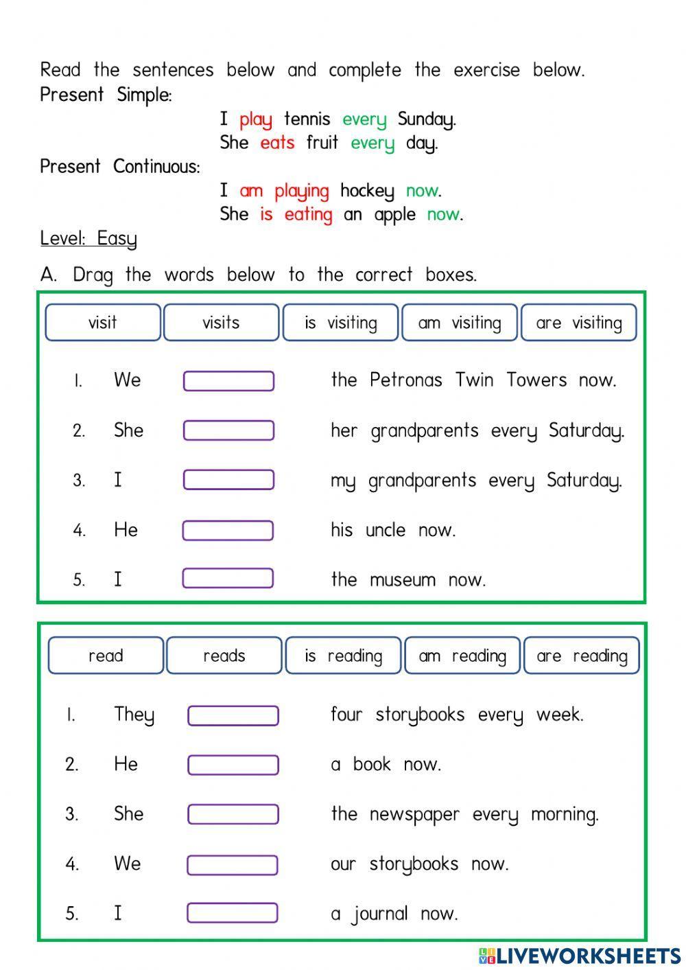 Present Simple and Present Continuous