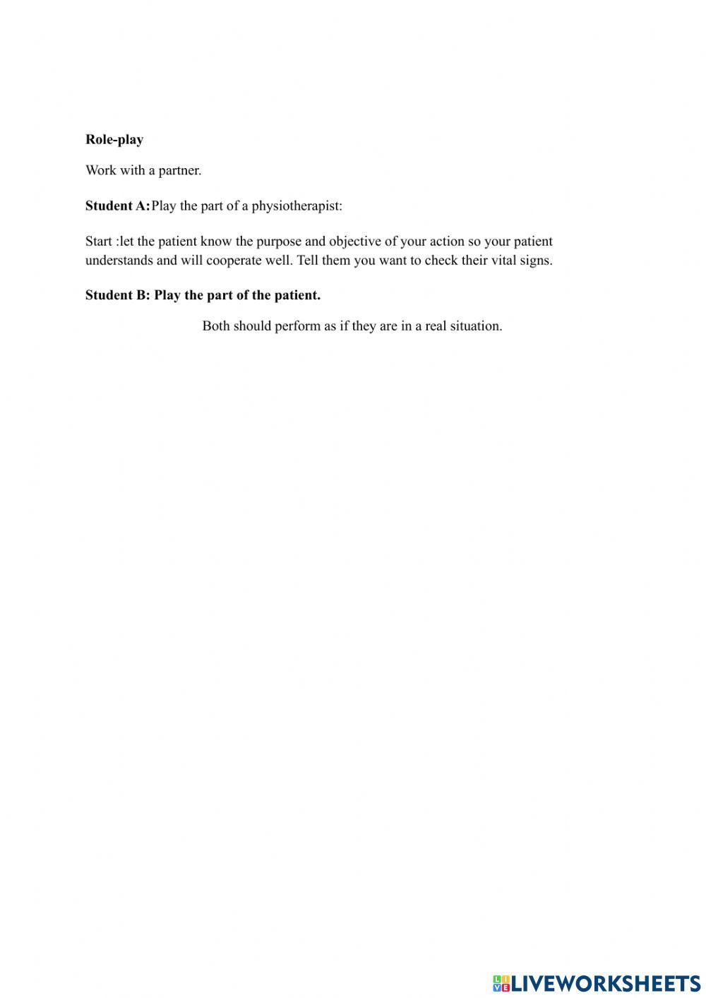 Listening worksheets: Vital signs