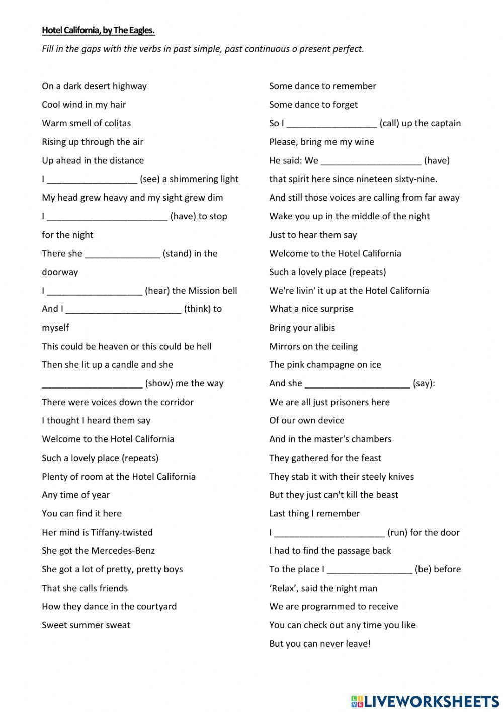 Song: Hotel California