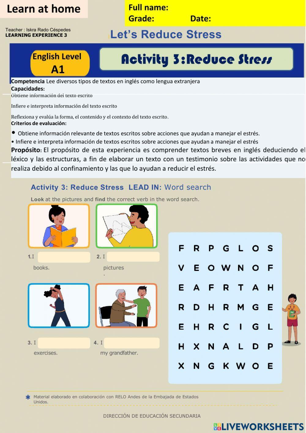 Let-s Reduce Stress - Activity 3:Reduce Stress A1 week13