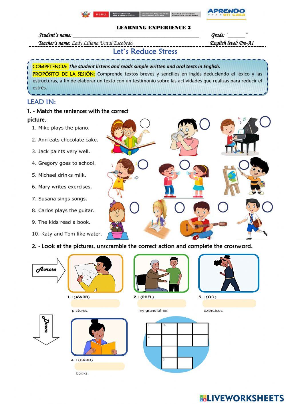 Let’s Reduce Stress-pre A1-Exp 3 - Activity 3