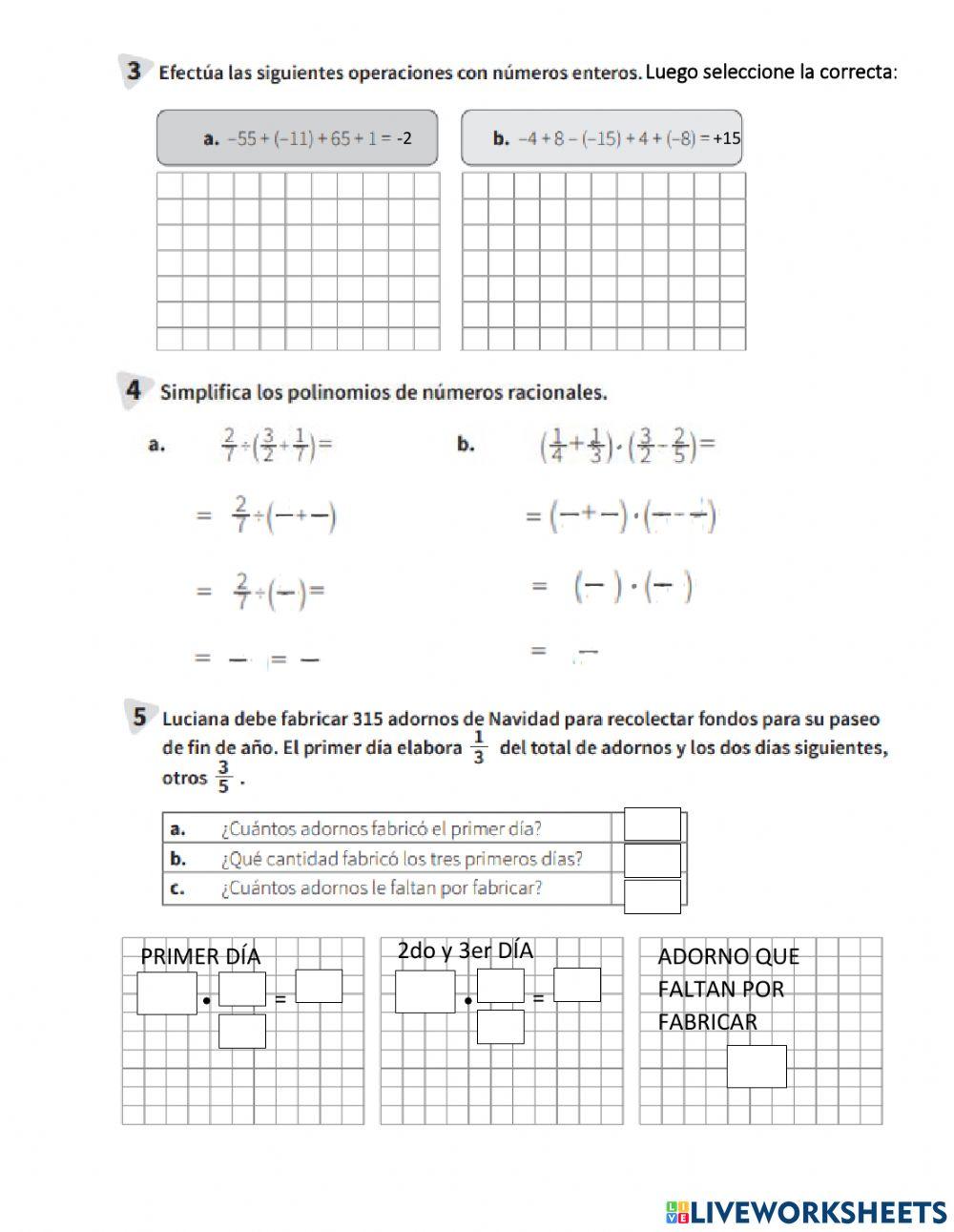 Lección: números enteros y racionales