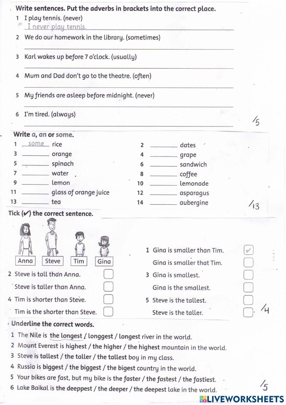 GRADE 3 FINAL EXAM