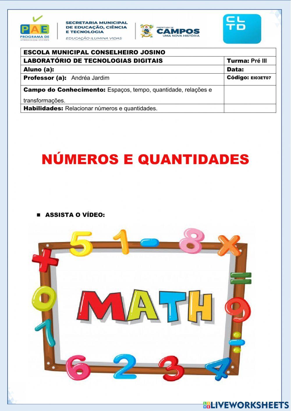 Números e quantidade