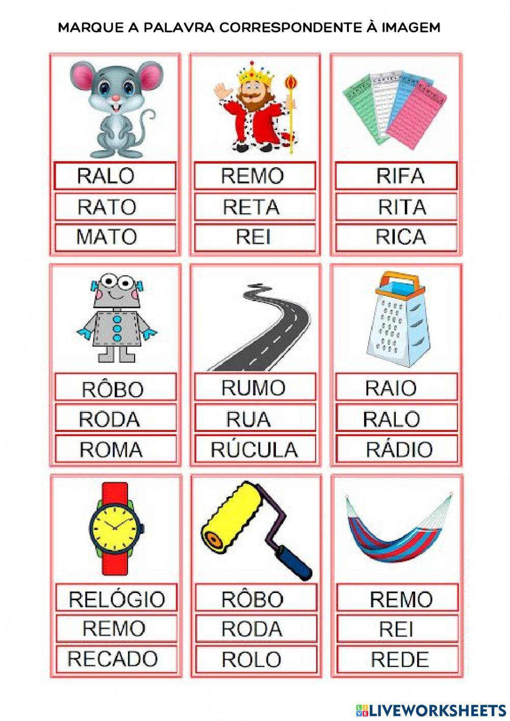 Encontre a palavra correta worksheet Live Worksheets