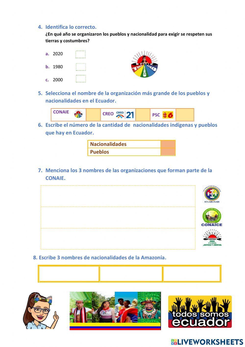 Pueblos y nacionalidades