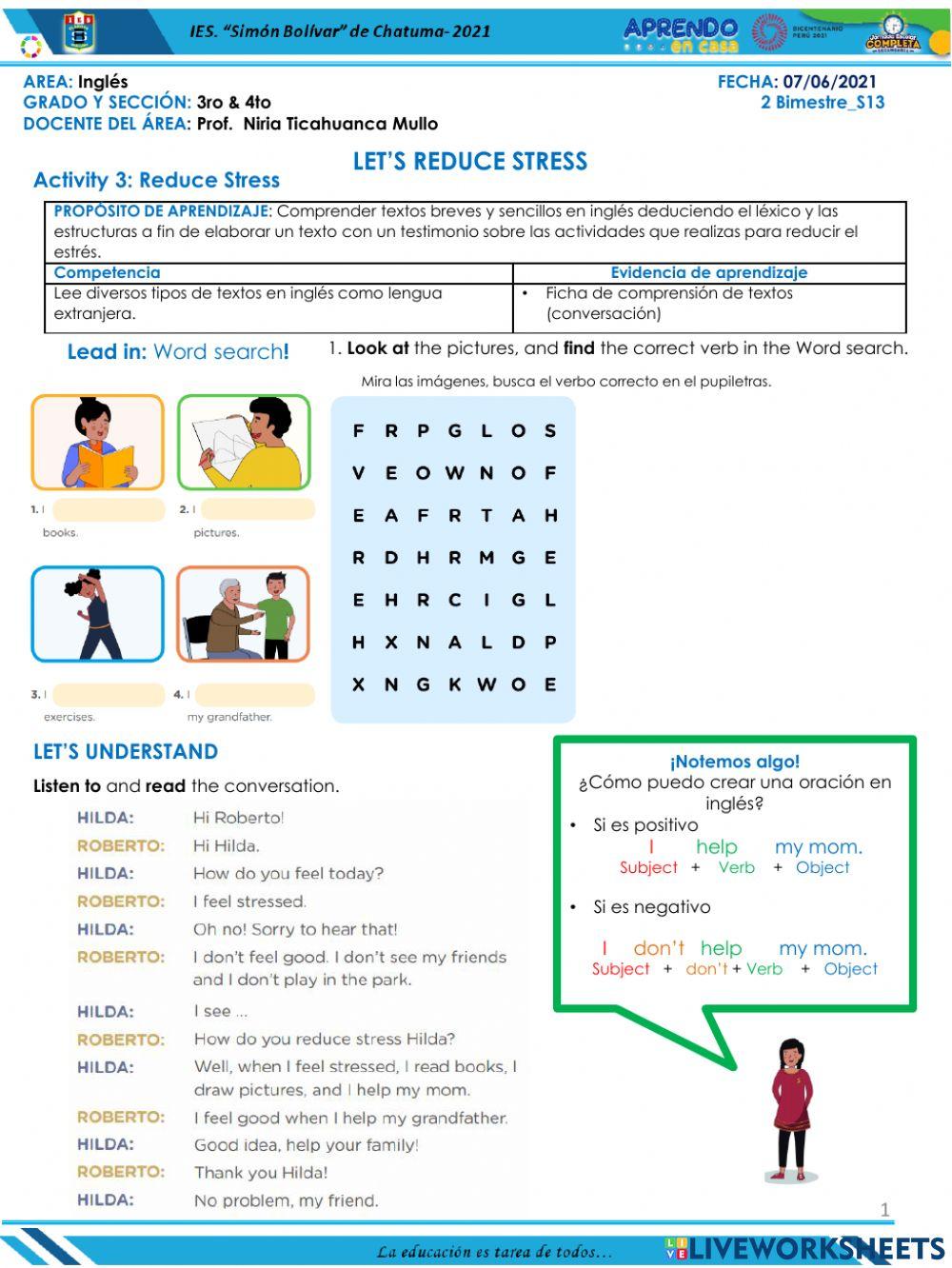 Activity 3: Reduce Stress